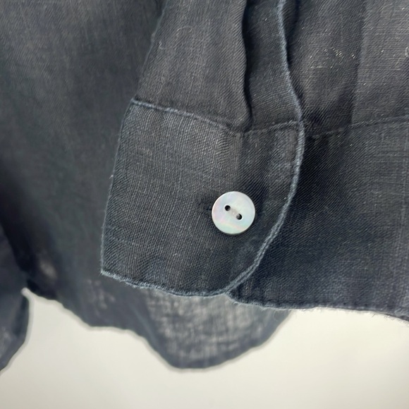 J Jill Love Linen Long Sleeve Button Front Shirt Sz S - Picture 6 of 9